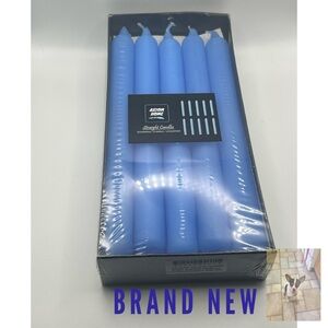 NIB Blue Taper Candles, Smokeless, Dripless Pkg of 10